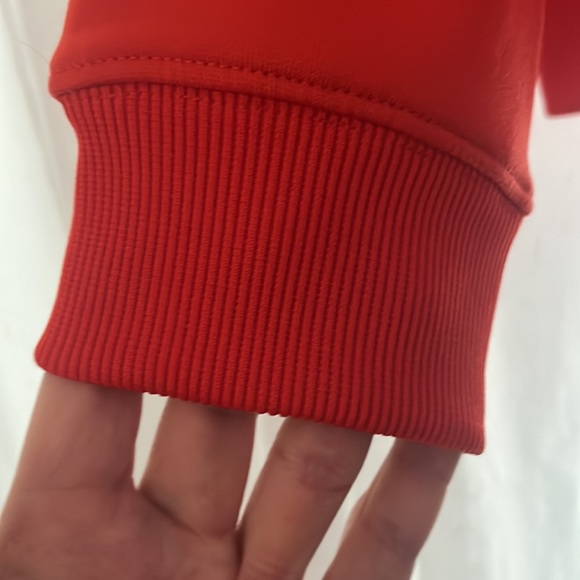 Nike Women’s Cropped Warmup/Track Jacket- Deep Orange White/black/yellow stripe - Picture 4 of 9